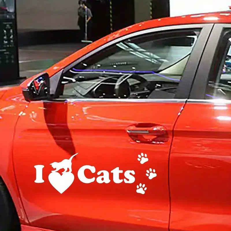 Cat Lovers I Love Cat Stickers Vinyl Decals Cute Cat Animal Love Vinyl Car Stickers Window Glass