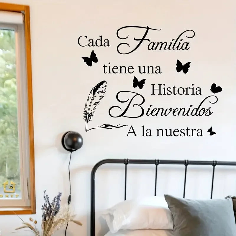 Spanish Family Quote Wall Stickers, Easy to Peel And Stick PVC Wall Decals, Home Office Decor, Room Decoration, Modern Home Deco