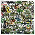 50/100 Pcs Cartoon Military Equipment Theme Stickers No Repeat for Helmet Scooter Notebook Stationery Box Suitcase Outdoor Gear