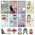 8/16/24PCS Toy Puzzle Stickers Mexican Day of the Dead Make a Face Stickers DIY Handicrafts Waterproof Stickers