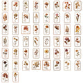 50/100PCS Cartoon Old Page Flower Picking Stationery Sticker Pack Waterproof Transparent PET DIY Decorative Guitar Notebook