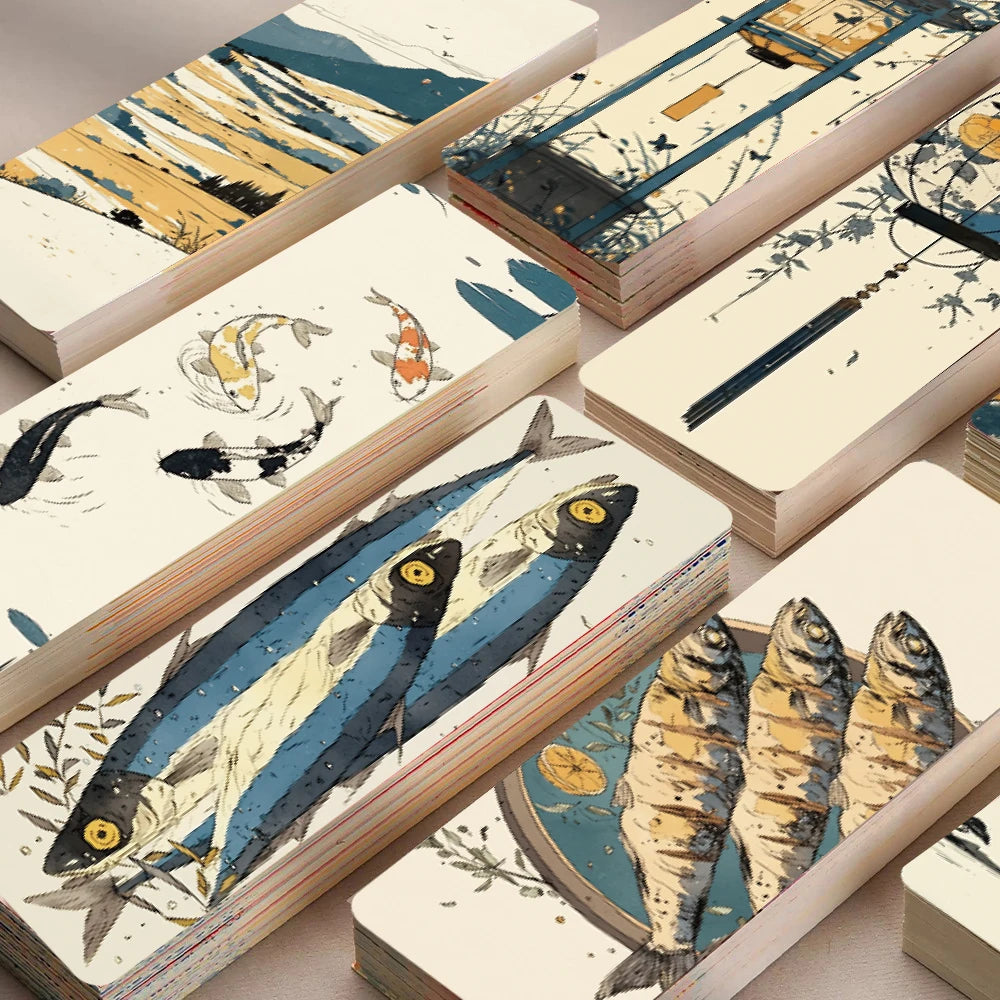 30PCS Cartoon Retro Japanese Bookmarks Nostalgia Aesthetic Books Graffiti Book Teacher Reward Exquisite Gifts Rounded Bookmarks