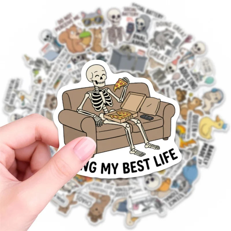 10/30/50PCS Animal Bad Taste Humor Sticky PVC Sticker Stationery DIY Laptop Luggage Skateboard Decoration Scrapbooking