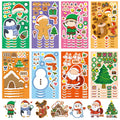 8/16/24Pcs Cartoon Christmas Puzzle Stickers DIY Handmade Toys Decoration on Notebook Phone Case Fridge for Ambiance Creation
