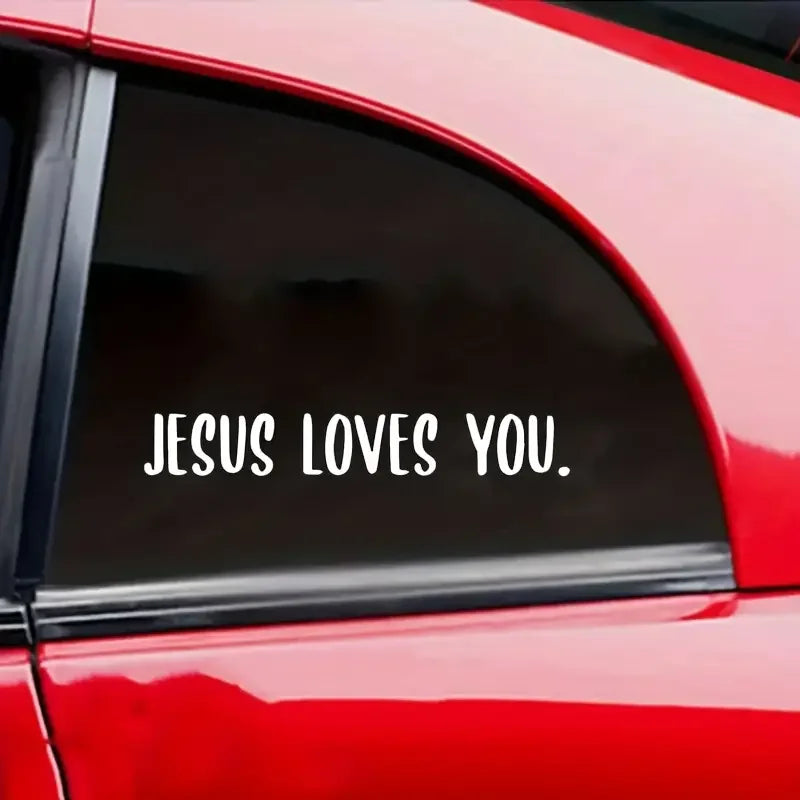 Jesus Loves You Decal Vinyl Sticker Auto Car Truck Wall Laptop | White