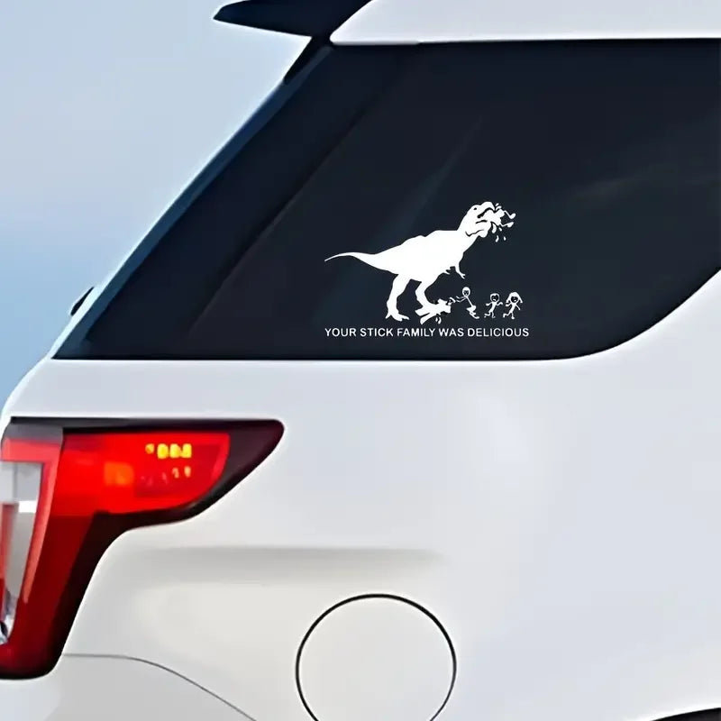 Make Your Car Roar With This T-Rex Stick Family Car Vinyl Decal