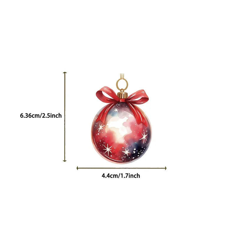 50PCS Cartoon Christmas Bell PET Sticky Sticker Aesthetic Tear Open DIY Decoration Scrapbooking Supplies for Kids