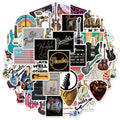 50PCS Trendy Guitar Music Graffiti Stickers DIY Manual Luggage Skateboard Water Cup Computer Tablet Waterproof Stickers