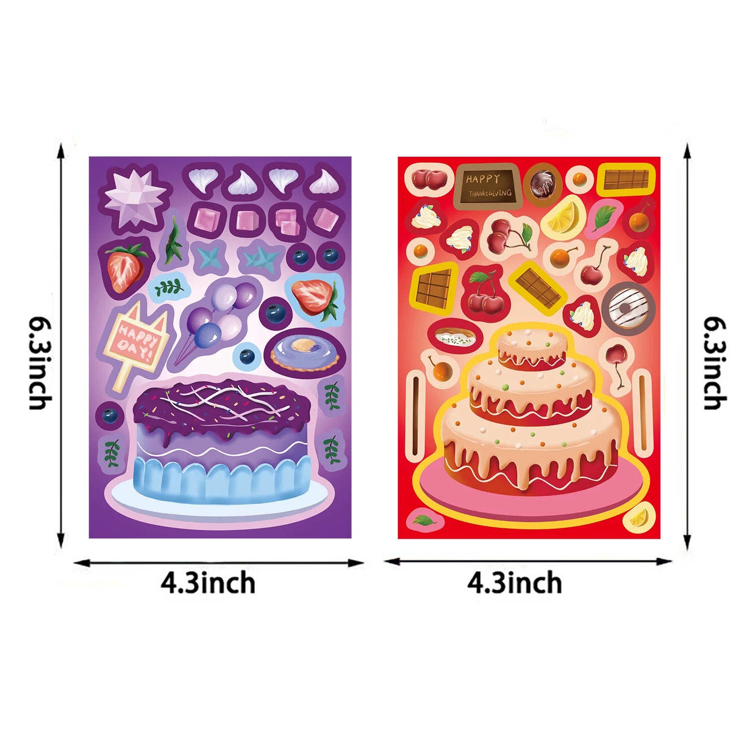 8PCS Cute Cake Collage Sticker Retro Laptop Assembly Puzzle DIY Cartoon Coffee Luggage Stationery Harajuku Puzzle Stickers ﻿