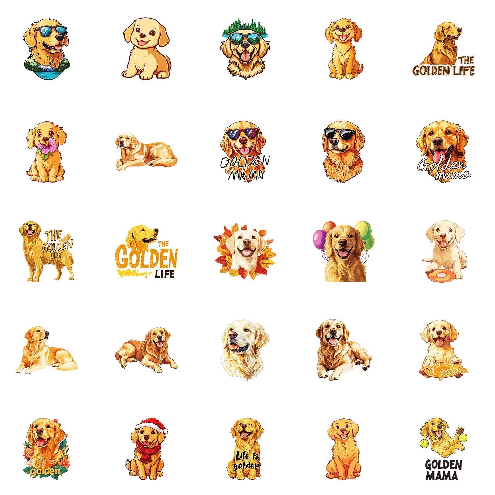 50PCS Cartoon Pet Dog Graffiti Stickers Decoration Mobile Skateboard Helmet Laptop Stationery Stickers