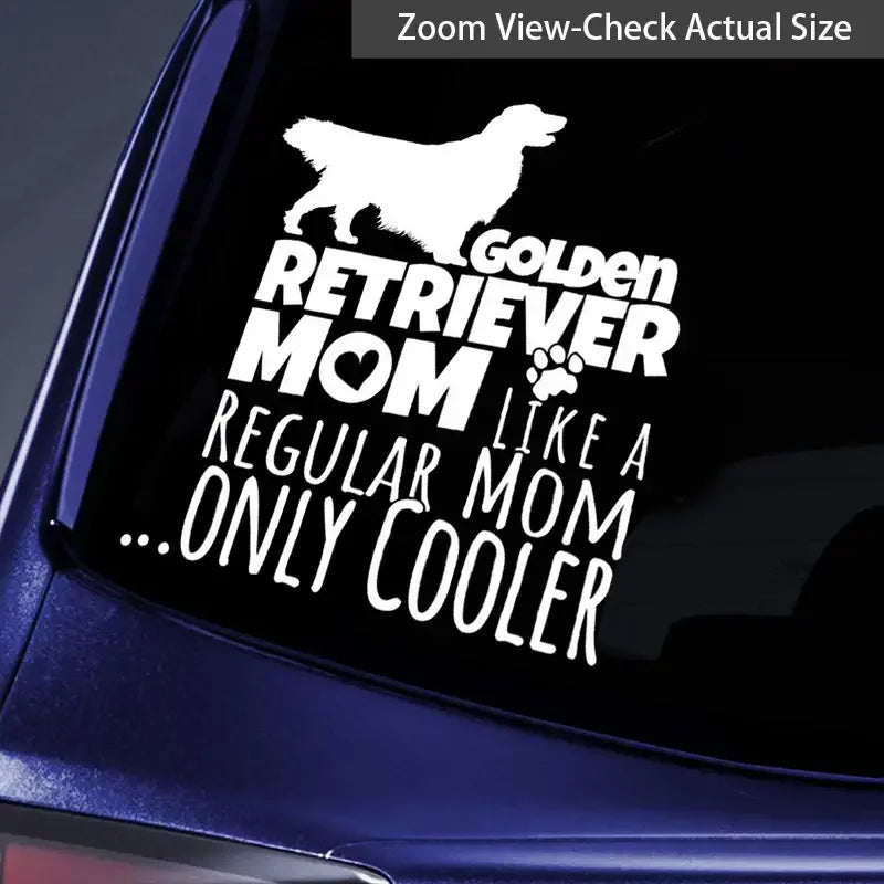 Golden Retriever Dog Mom Vinyl Die Cut Bumper Car Stickers For Truck Bike Scooter Motorbike Cycling Bicycle Snowmobile Wall Art