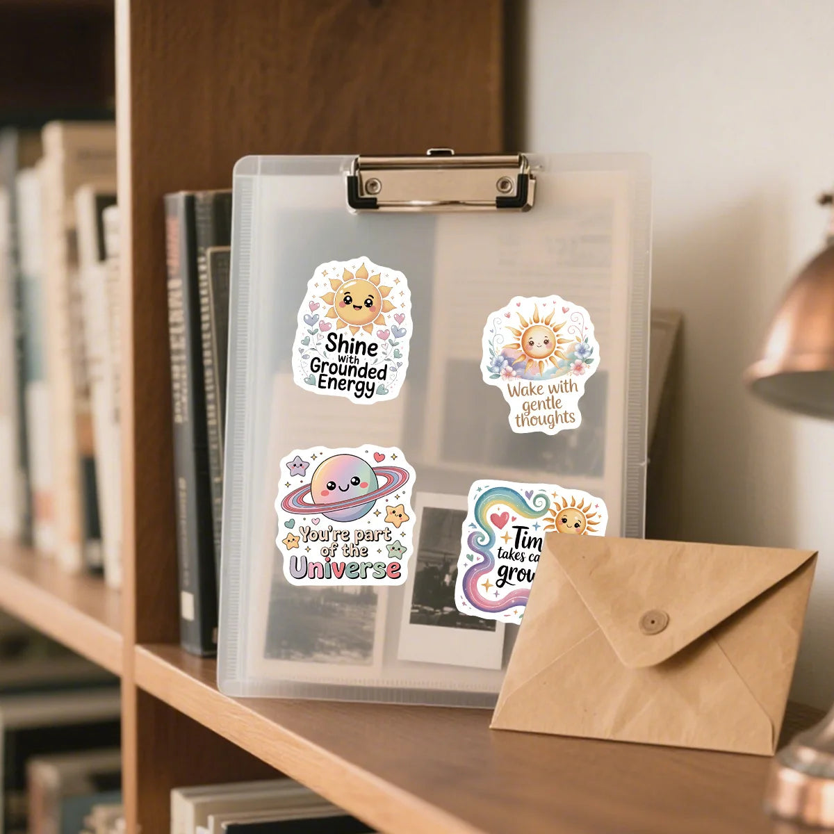 50/100 Pcs Cute English Phrase Cartoon Doodle Stickers DIY Game for Stationery Box Notebook Fridge Storage Box Vinyl Decals