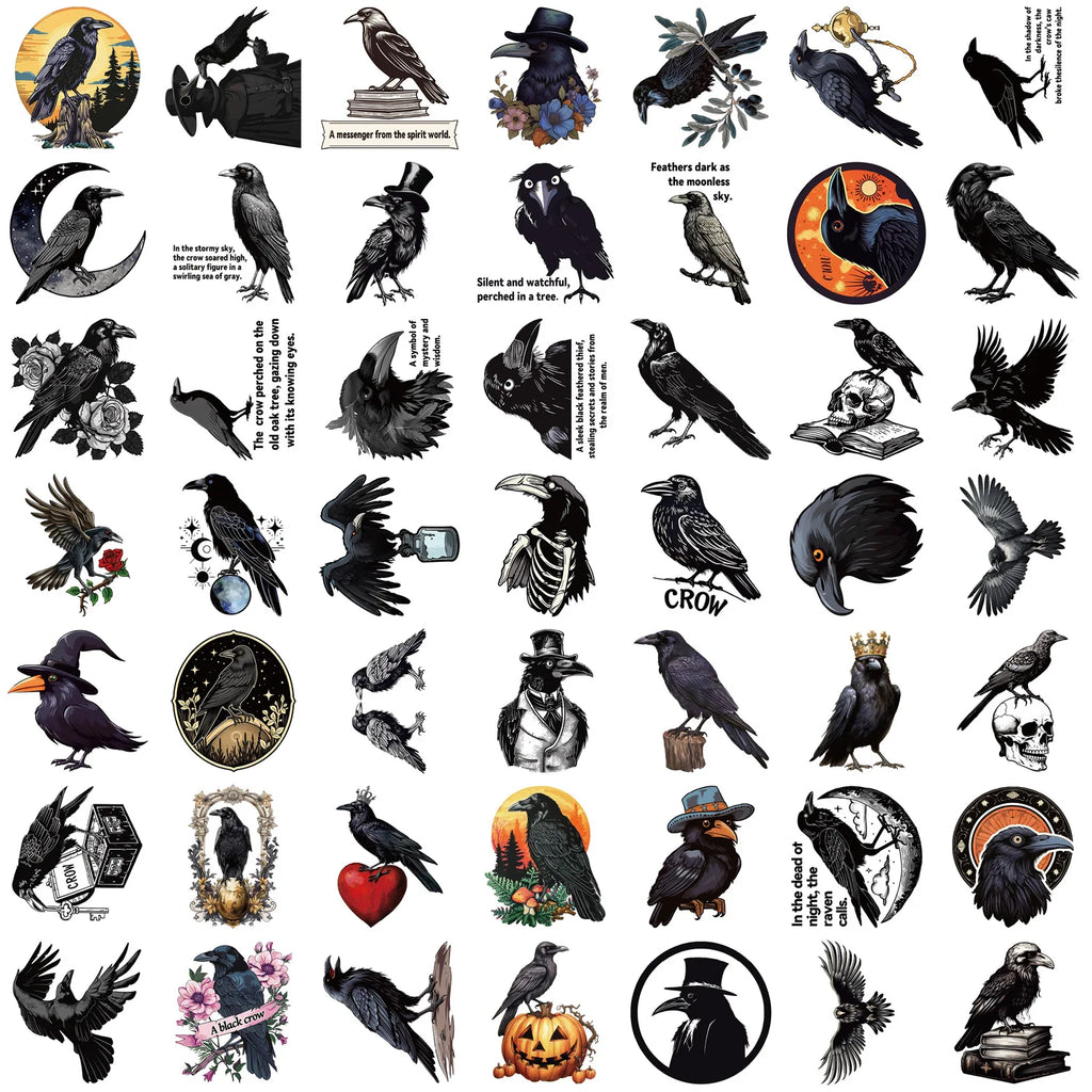 50PCS Halloween Black Graffiti Sticker Phone Decorate Laptop Pen Guitar Skateboard Happy Halloween Hot Item Decorative Sticker