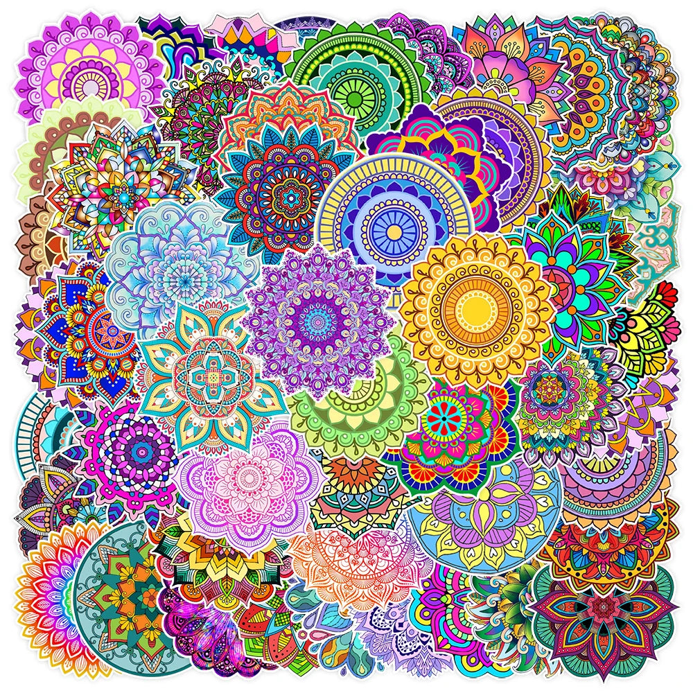 50PCS Fresh Plant Flower/Datura Stickers for Mobile Computers, Water Cups, Decorative Stickers for Laptops Waterproof  Stickers