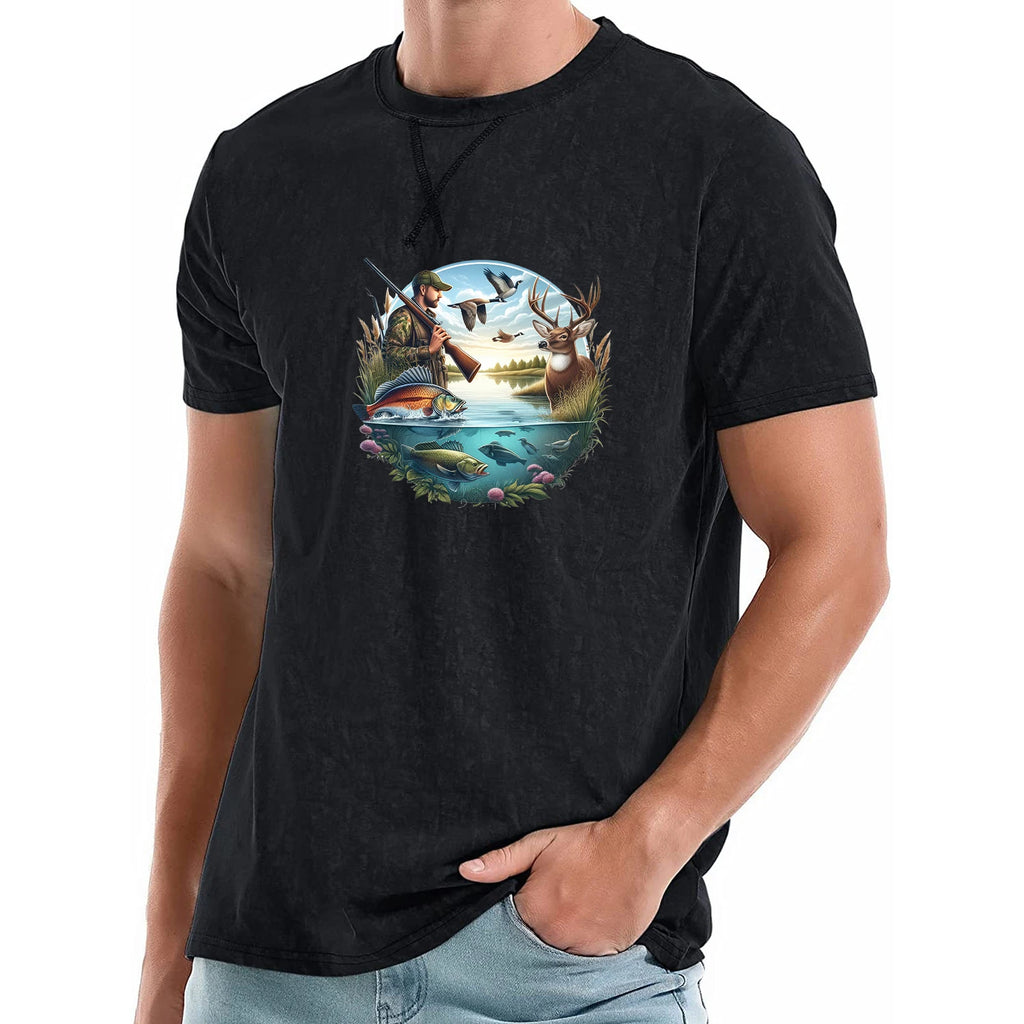 6 sheets Hunting Themed Iron-On Decals T-Shirt Heat Transfers for DIY, Deer, Fishing, Duck, T-Shirts, Masks, Jean, Backpack, Hat