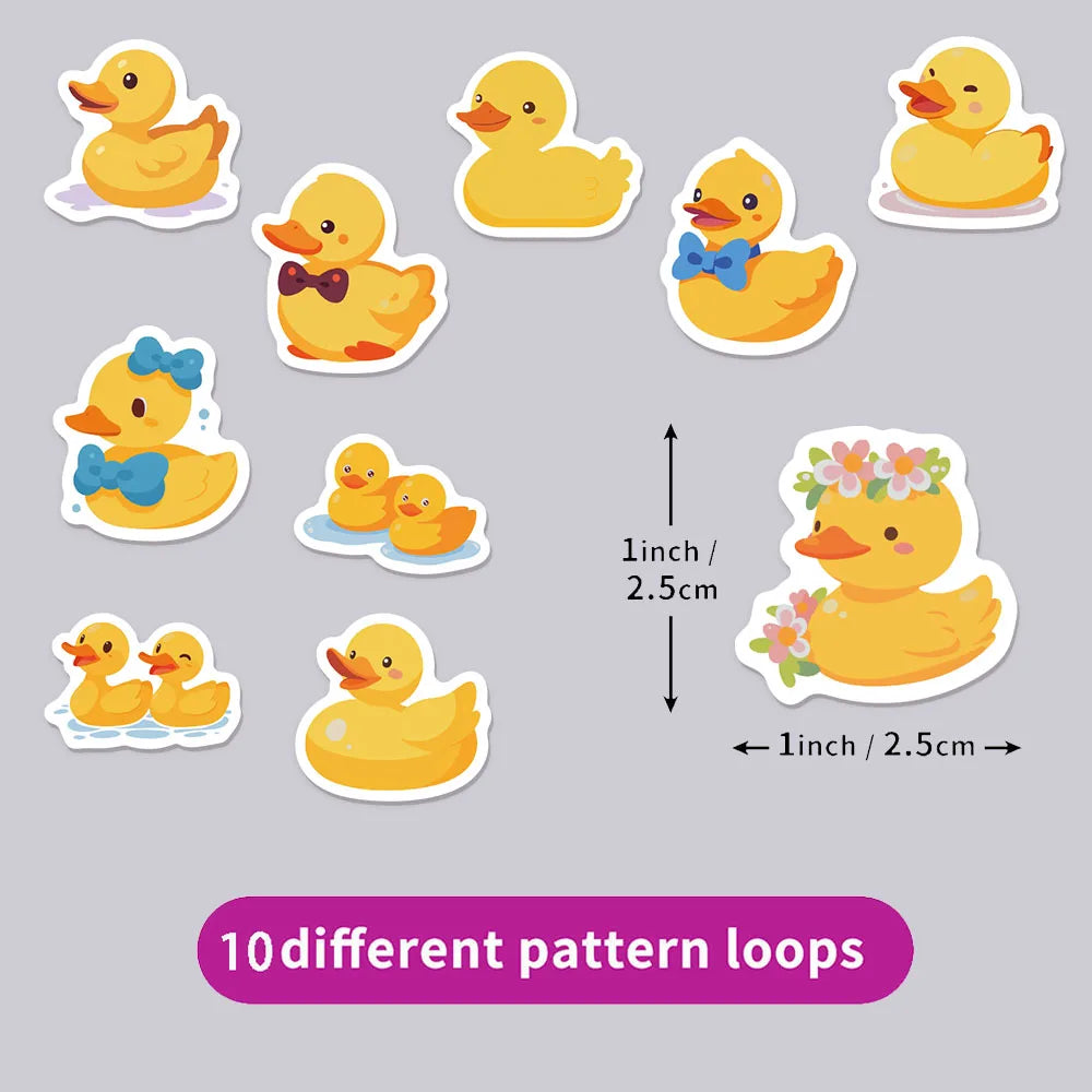 500PCS Cartoon Yellow Duck Reward Stickers 10 pieces 2.5cm/1.0-inch Duck Learning Reward Set Party Gift Stamps
