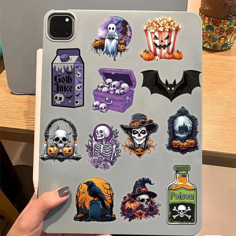 50PCS Halloween Horror Fun Stickers Manual Computer Scrapbook Refrigerator Phone Case Speaker Guitar DIY Toy Stickers
