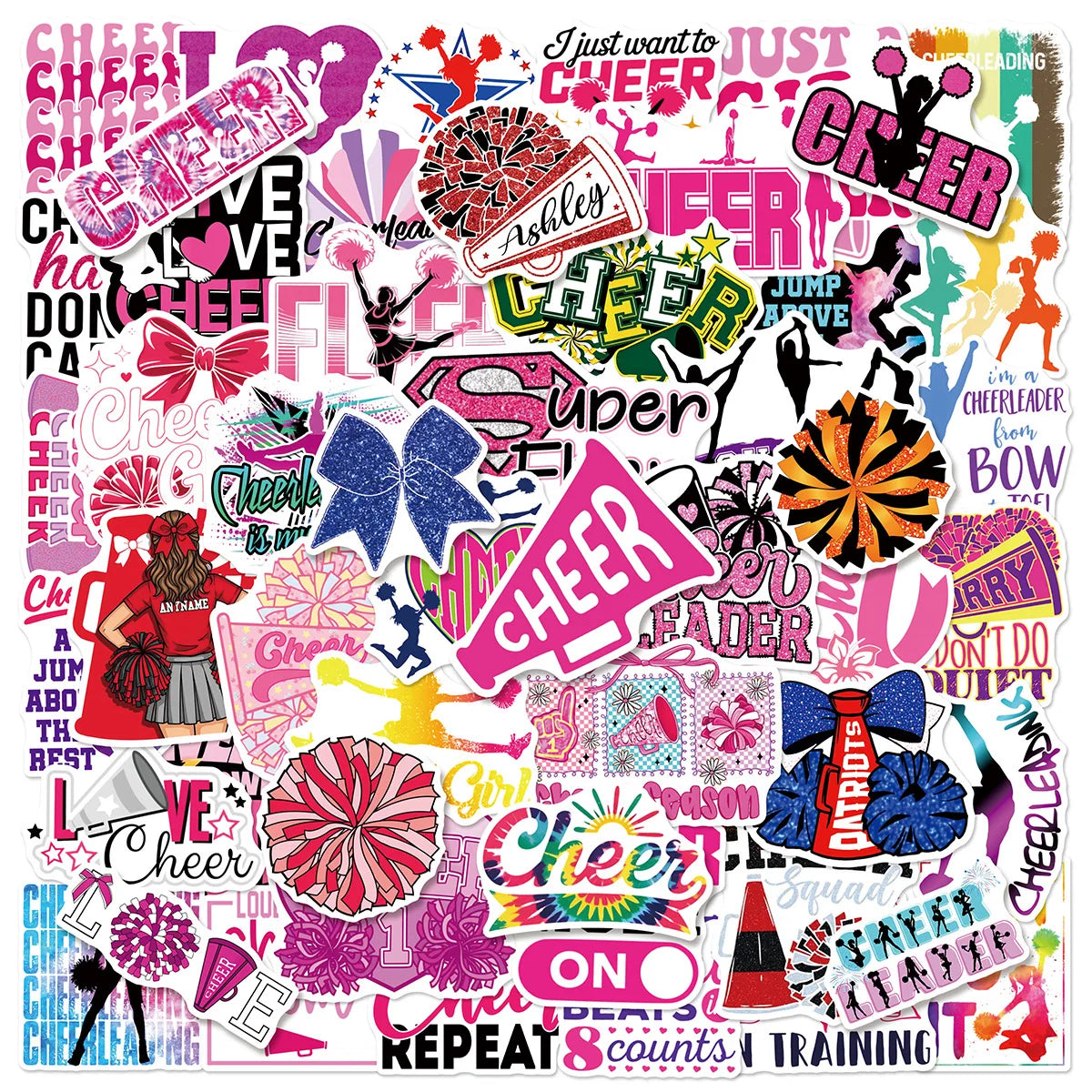 50/100 Pcs Red Cartoon Cheerleader Doodle Stickers for Car Suitcase Cup Scooter Helmet Stationery Box Decals