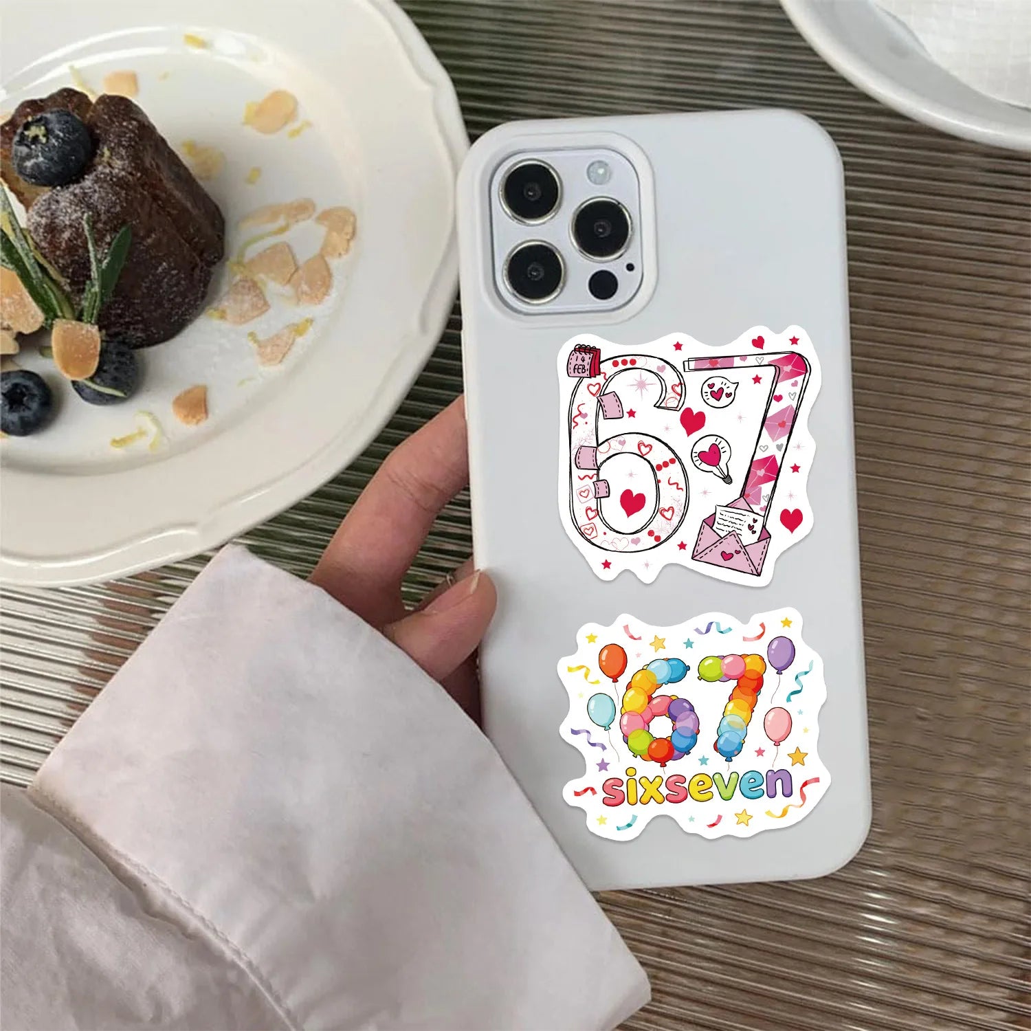 50/100PCS Cartoon Number 67 Doodle Stickers, Creative Decals for Guitar Notebook Suitcase Stationery Phone Case DIY Decor