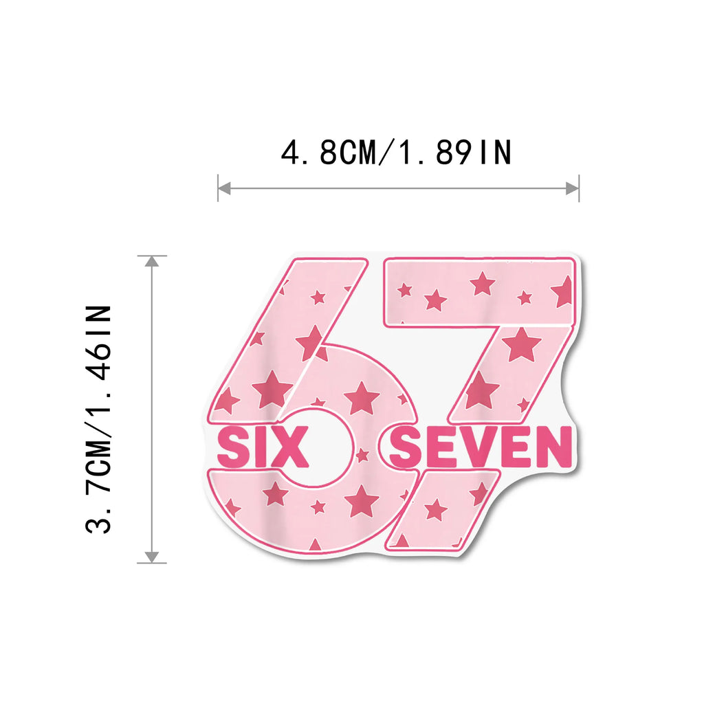50/100Pcs Cartoon Number 67 Aesthetic Doodle Stickers, School Supplies Stationery Decal Notebook Phone Fridge Waterproof Sticker
