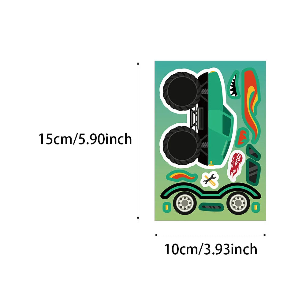 8PCS Cool Off road Vehicle Graffiti Fun Stickers DIY Phone Case Laptop Water Cup Motorcycle Toy Stickers