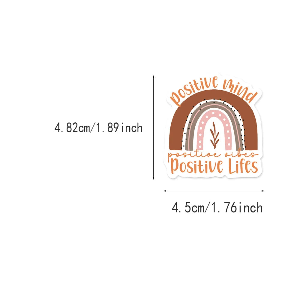 50PCS Boho Thank You Sticker Set Fun Stickers DIY Brochure Decoration Notebook Tablet Toy Stickers