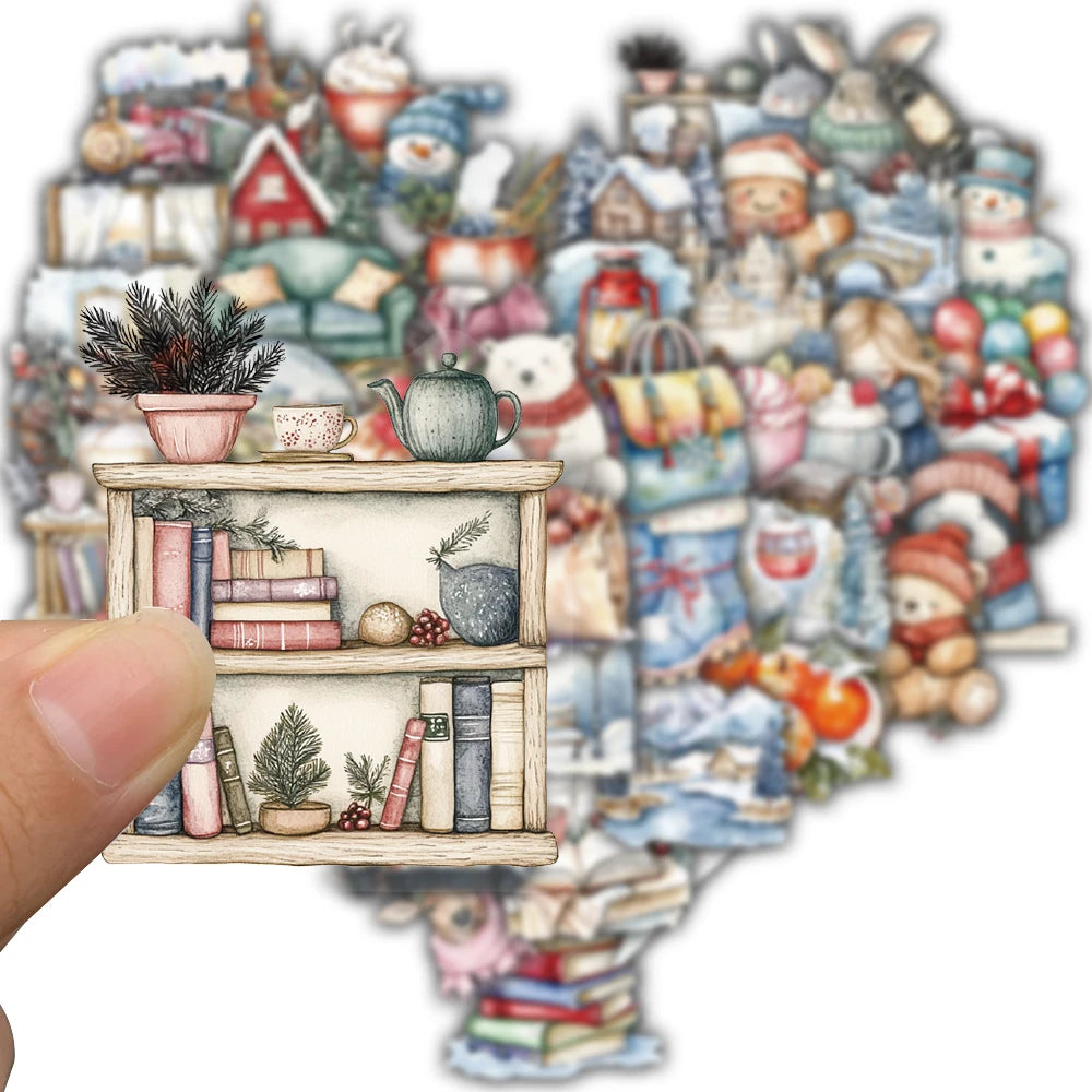 50/100PCS Winter Day Stickers Graffiti Nostalgia Laptop Personalize Coffee Luggage Bicycle Waterproof Motorcycle Sticker