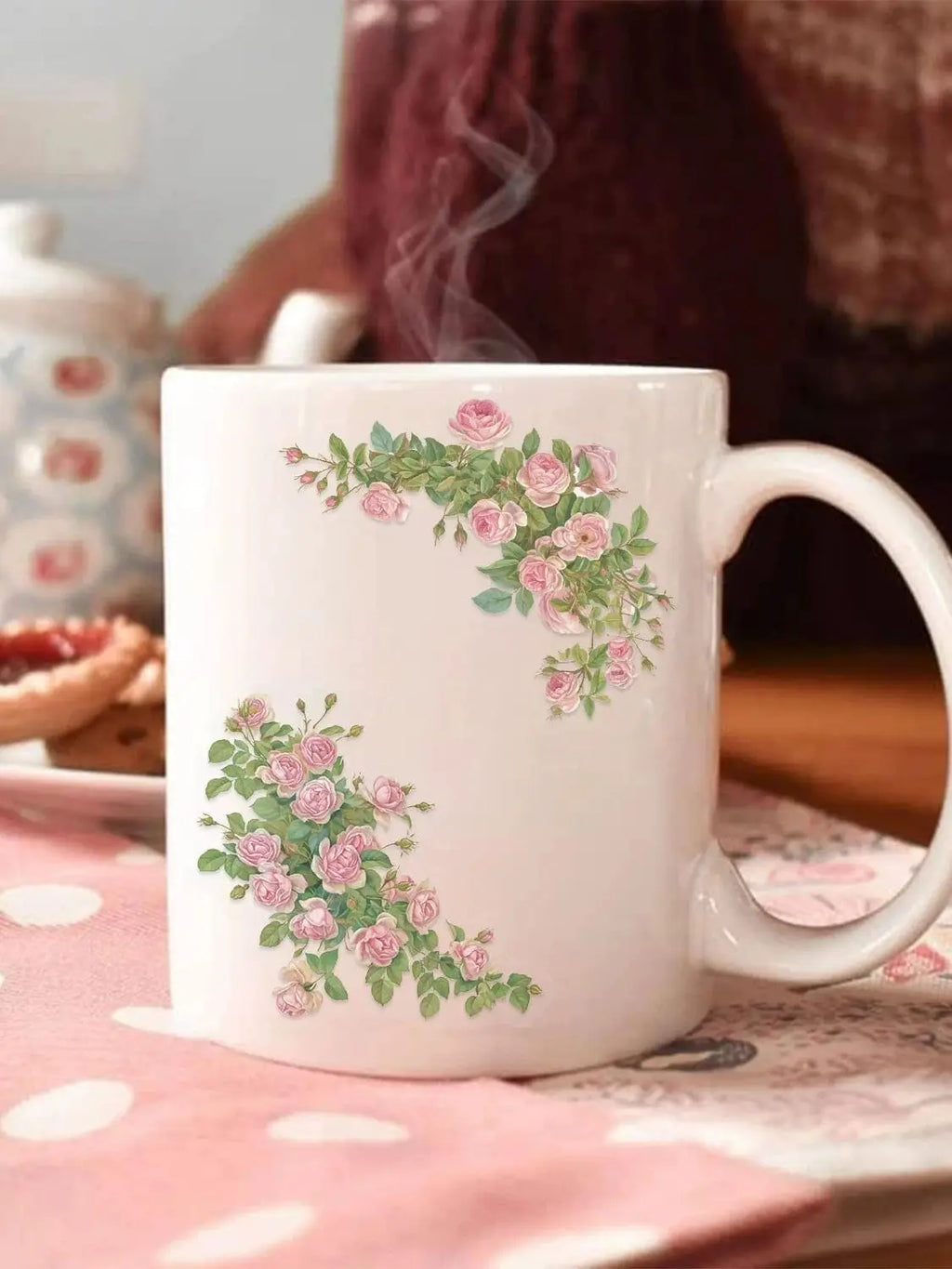 50/100PCS Flower Ladder/Retro Flower Flower Stickers Transparent PET Creative Stickers Waterproof Decorative Stationery Stickers