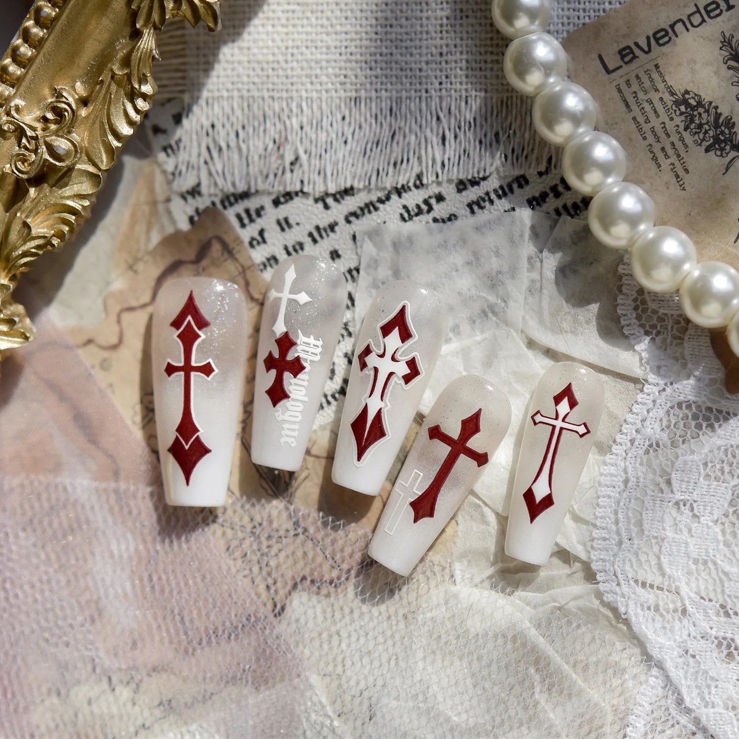 Red Cross Nail Decorations Stickers 5D Embossed Nail Art Stickers Choic Cross With Love Adhesive Manicure Accessories Decals DIY