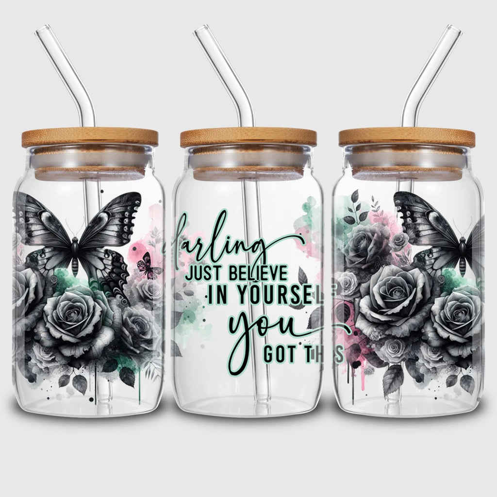5 sheets inspirational UV DTF cup stickers, DTF transfer stickers, waterproof wipe transfer paper, suitable for 16 oz glasses