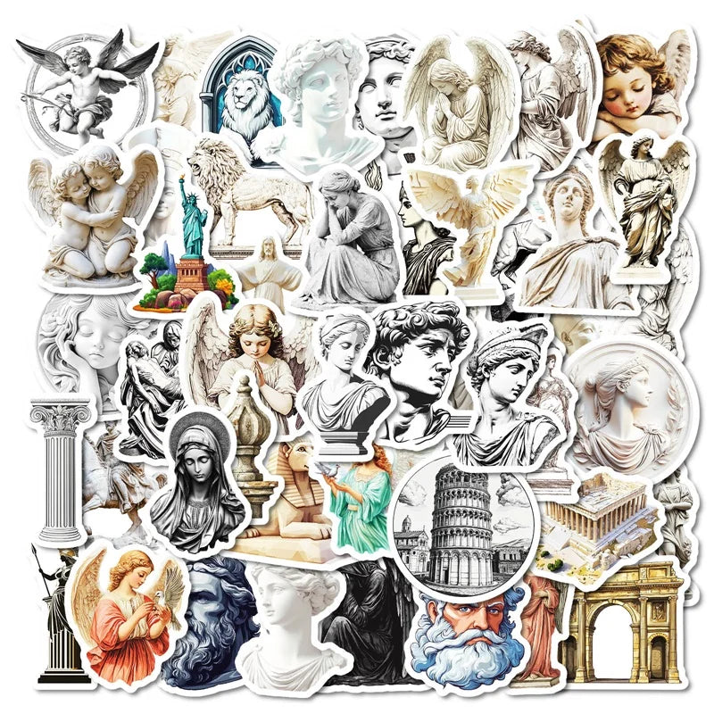10/30/50PCS Vintage Artistic Sculpture PVC Sticker Aesthetic Stationery DIY Decoration Scrapbooking School Supplies for Kids