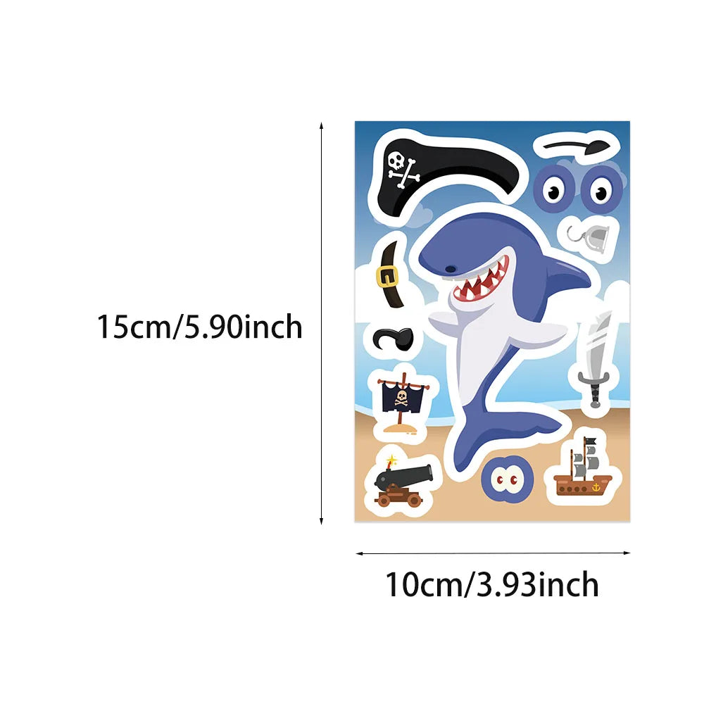 50PCS Sail Pirate Cartoon Collage Set DIY Brochure Decoration Notebook Tablet Reward Puzzle Toy Stickers