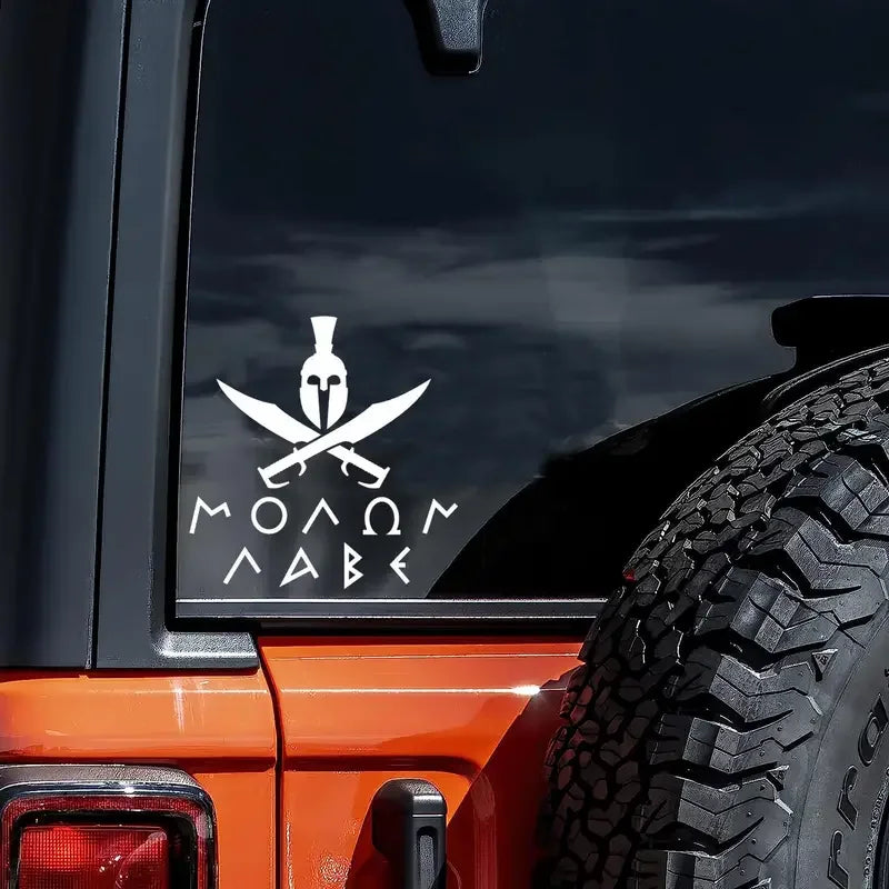 MOLON LABE Spartan Sword Helmet Personality Car Sticker For Laptop Water Bottle Truck Motorcycle Vehicle Paint Window Wall Cup T