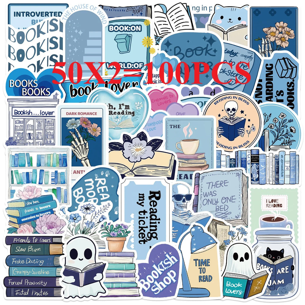 50/100PCS Cartoon Autumn Season Bookworm Graffiti Stickers Decoration Guitar Notebook Luggage DIY Cross border Waterproof
