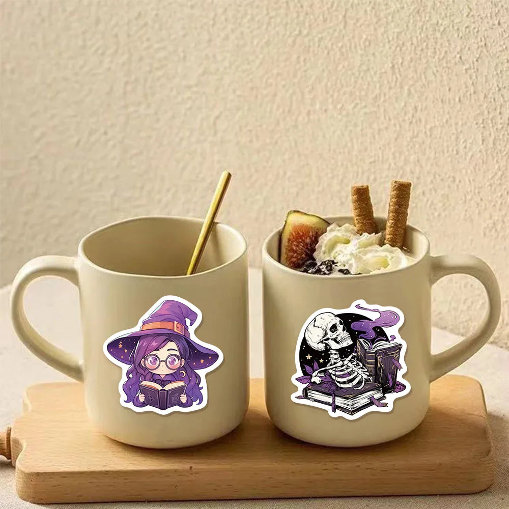 50/100PCS Witch Book Scroll Stickers Fun Graffiti DIY Manual This Label Decoration Phone Case Tablet Waterproof Stickers Toy