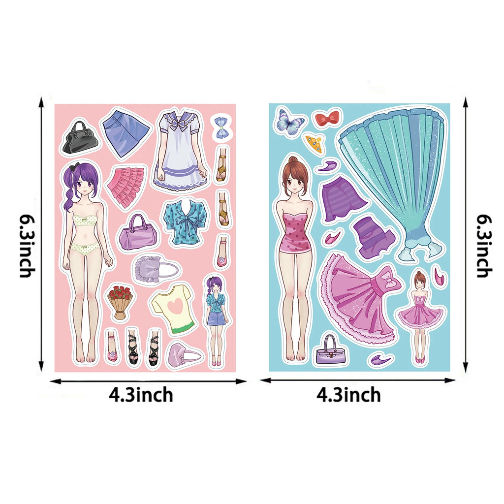 8PCS Princess Costume Collage Harajuku Stationery Aesthetic Cartoon Cafe Car Phone Laptop Luggage Cool Nostalgia Stickers
