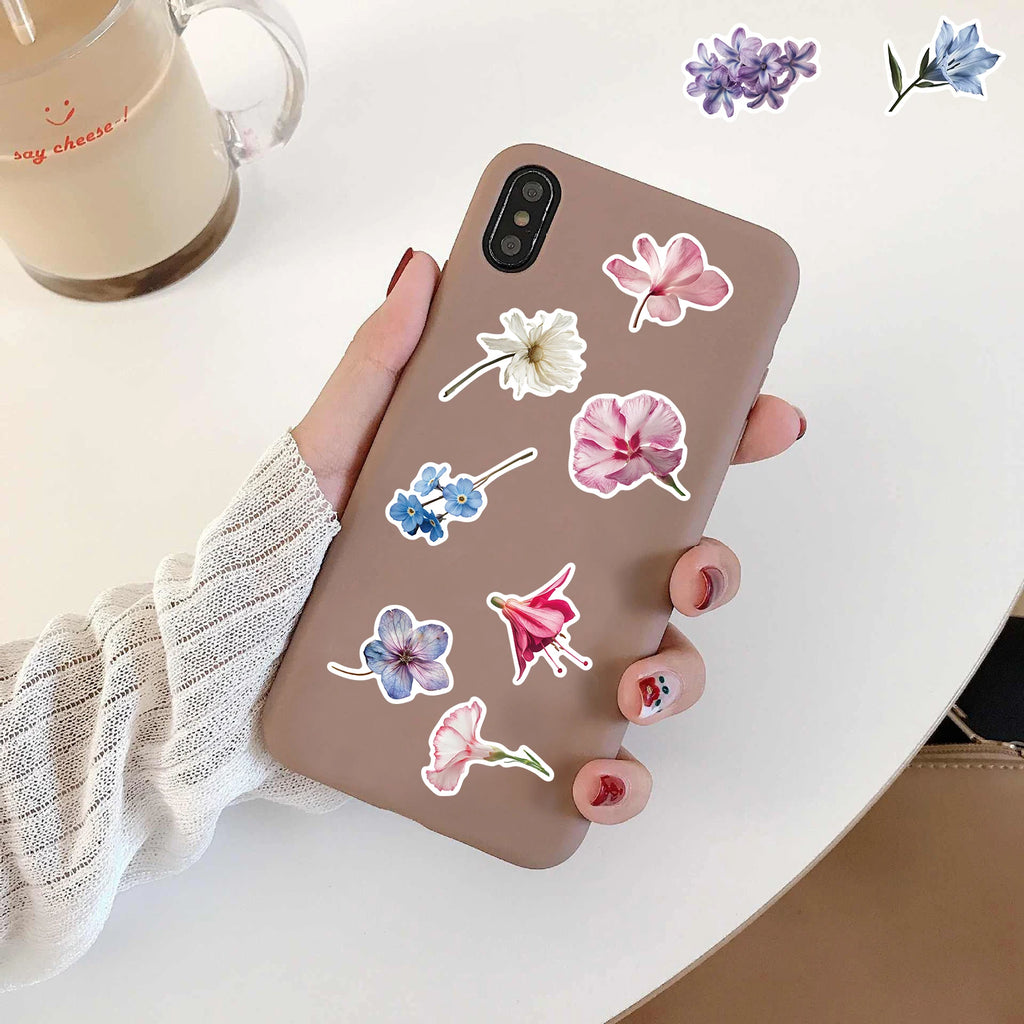 50PCS Flowers In Bloom Stickers Notebook Aesthetic Graffiti Waterproof Laptop Luggage Cafe Cartoon Scrapbooking Sticker Decals