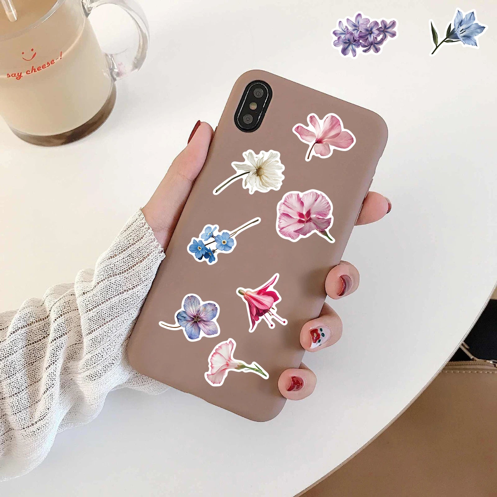 50PCS Flowers In Bloom Stickers Notebook Aesthetic Graffiti Waterproof Laptop Luggage Cafe Cartoon Scrapbooking Sticker Decals