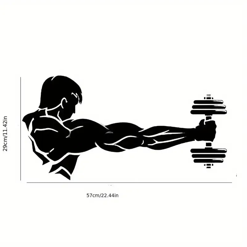 Athletic Gym Muscle Gym Vinyl Wall Decal Workout Logo Fitness Beast Barbell Bodybuilding Healthy Wall Sticker for Gym Decor