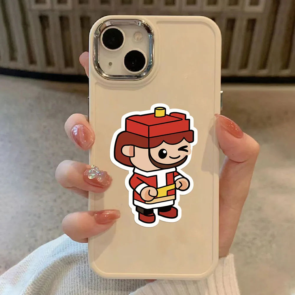 8PCS Angel Building Blocks Assembly Puzzle Stickers Cartoon Creative Fun Puzzle Account Materials Tablet Waterproof Stickers