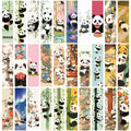 30PCS Cute Panda Bookmark Reading Books Suitcase Annotated DIY Phone Stationary Pages Supplies Cards Cartoon Marking Bookmarks ﻿