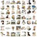 50PCS Comic World Sticker Graffiti  Aesthetic Reading Laptop Luggage Scrapbooking Decals Waterproof Luggage Phone Decals ﻿
