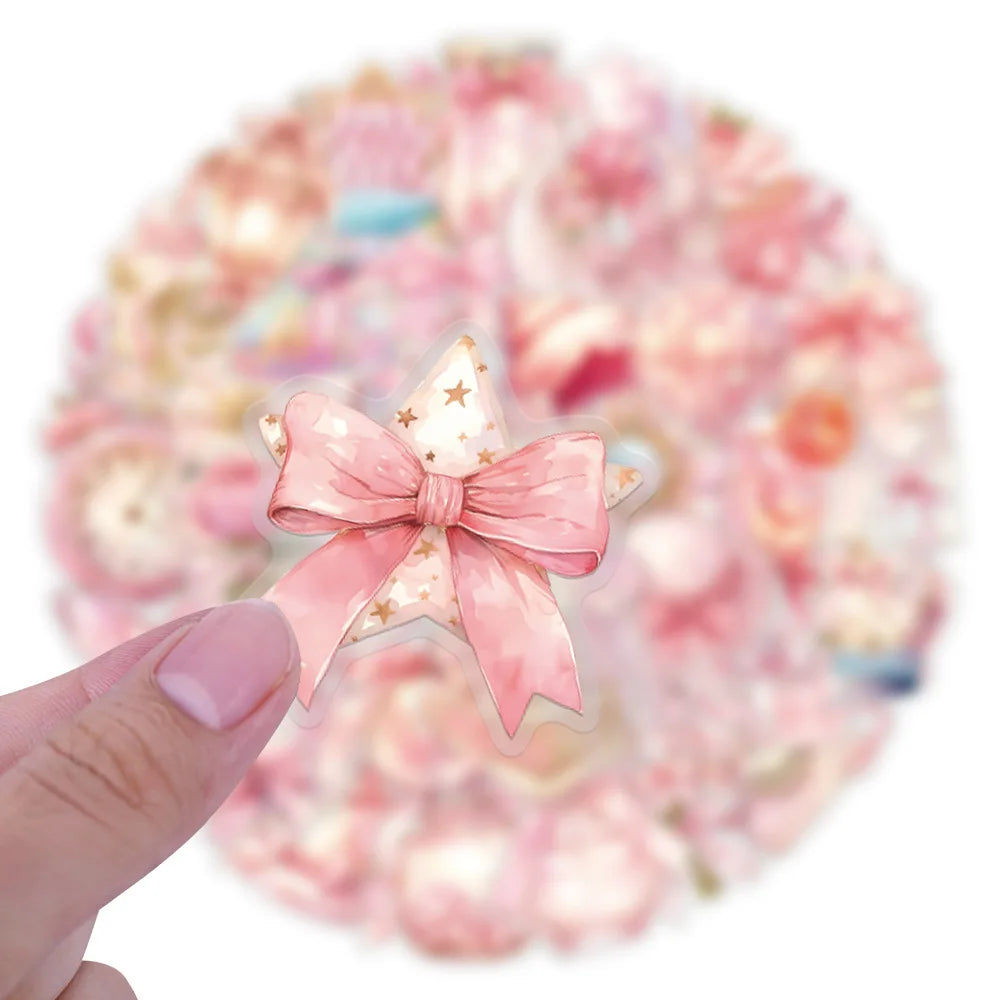 62/124 PCS Transparent Pink Personalized Graffiti Stickers for Luggage Water Cups Scooter Stationery Notebook DIY Stickers