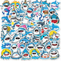 10/30/50PCS Kawaii Blue Shark PVC Sticky Sticker Aesthetic DIY Decoration Scrapbooking Children's School Supplies for Kids