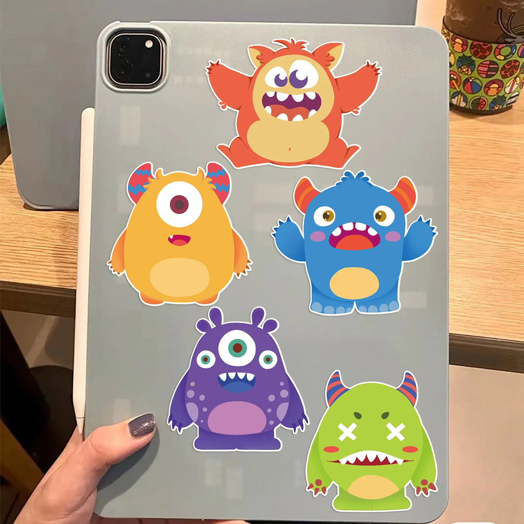 8/16/24Pcs Little Monsters Puzzle Sticker Make a Face Cartoon Toys For DIY Phone Laptop Luggage Skateboard Graffiti Decals
