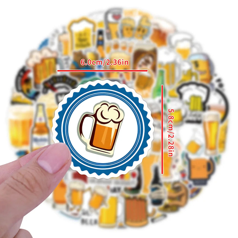 55/110PCS Funny Beer Personality Graffiti Sticker Car Luggage Water Cup Stationery Notebook Sticker