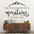 Matthew Faith Can Move Mountains Bible Verses, Vinyl Decals, Christian Wall Decor Stickers