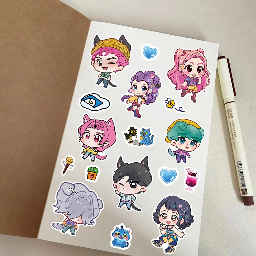 24PCS Cute Make a Face Stickers DIY Handicrafts Waterproof Puzzle Reward Stationery Stickers-K-pop