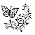 Car Stickers Only Butterfly Flower Fun Car Sticker, Exterior Decoration for Cars and Motorcycles, Reflective Vinyl Decal