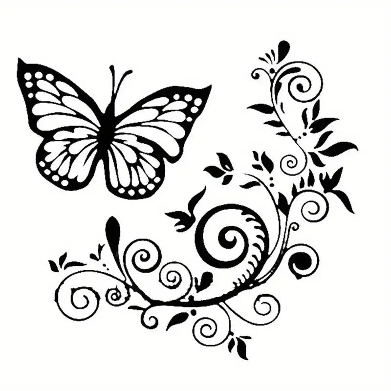 Car Stickers Only Butterfly Flower Fun Car Sticker, Exterior Decoration for Cars and Motorcycles, Reflective Vinyl Decal